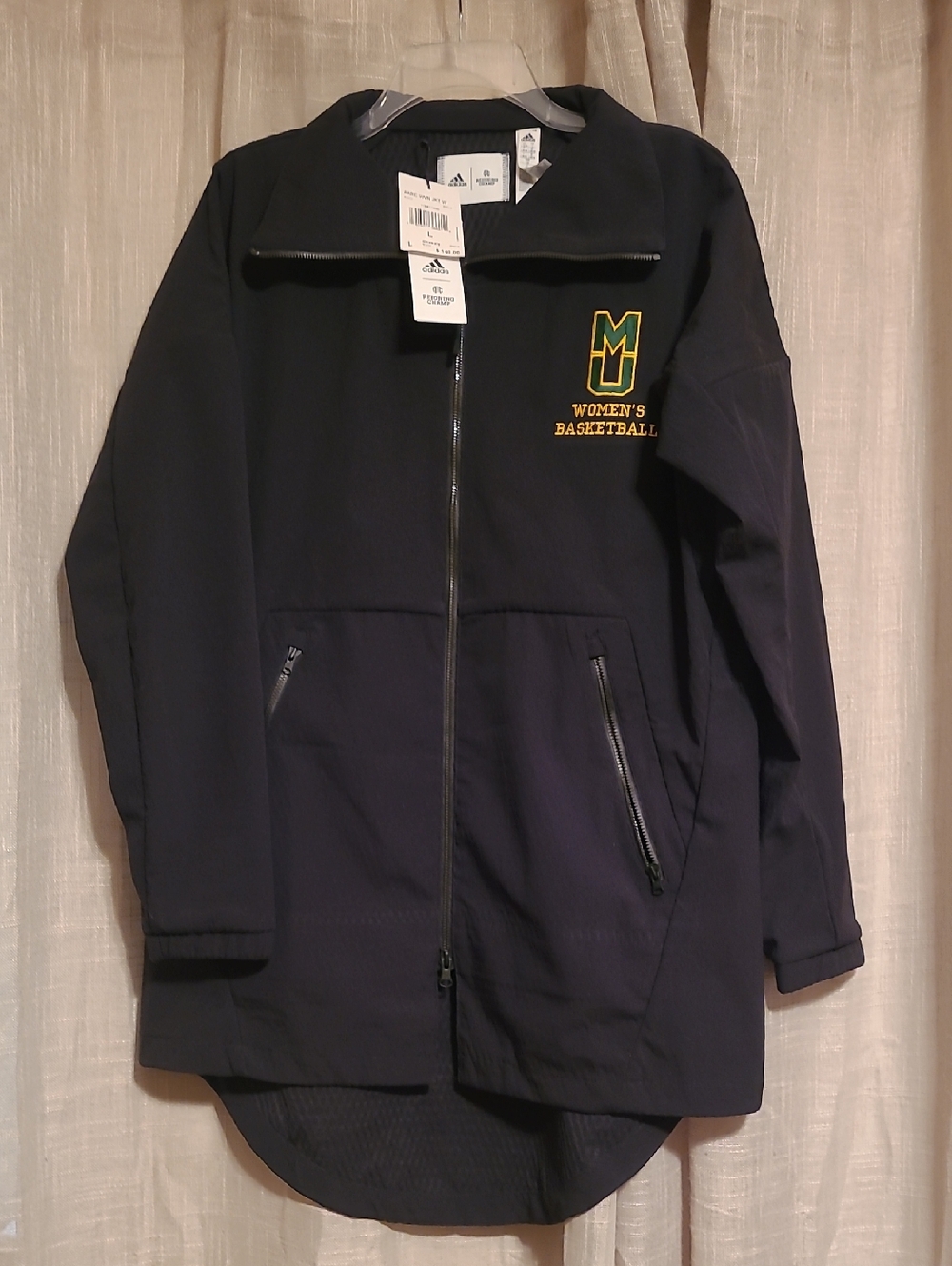 adidas Black Women's Basketball Warm-Up Jacket Multnomah Univ